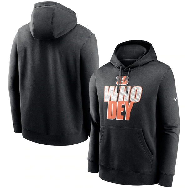 Men's Cincinnati Bengals Black Fan Gear Local Club Pullover Hoodie - Click Image to Close